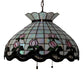 Meyda Lighting Roseborder 232764 20" 3-Light Mahogany Bronze Pendant Light With Multi-Colored Shade Glass