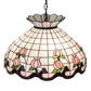 Meyda Lighting Roseborder 232764 20" 3-Light Mahogany Bronze Pendant Light With Multi-Colored Shade Glass
