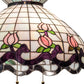 Meyda Lighting Roseborder 232764 20" 3-Light Mahogany Bronze Pendant Light With Multi-Colored Shade Glass