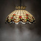 Meyda Lighting Roseborder 232767 20" 3-Light Mahogany Bronze Pendant Light With Multi-Colored Shade Glass