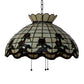 Meyda Lighting Roseborder 232767 20" 3-Light Mahogany Bronze Pendant Light With Multi-Colored Shade Glass