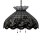 Meyda Lighting Roseborder 232769 20" 3-Light Mahogany Bronze Pendant Light With Multi-Colored Shade Glass