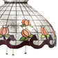 Meyda Lighting Roseborder 232769 20" 3-Light Mahogany Bronze Pendant Light With Multi-Colored Shade Glass