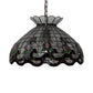 Meyda Lighting Roseborder 232771 20" 3-Light Mahogany Bronze Pendant Light With Multi-Colored Shade Glass