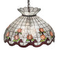 Meyda Lighting Roseborder 232771 20" 3-Light Mahogany Bronze Pendant Light With Multi-Colored Shade Glass