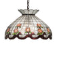 Meyda Lighting Roseborder 232771 20" 3-Light Mahogany Bronze Pendant Light With Multi-Colored Shade Glass