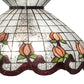 Meyda Lighting Roseborder 232771 20" 3-Light Mahogany Bronze Pendant Light With Multi-Colored Shade Glass