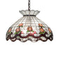Meyda Lighting Roseborder 232771 20" 3-Light Mahogany Bronze Pendant Light With Multi-Colored Shade Glass