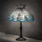 Meyda Lighting Roseborder 232793 26" 3-Light Mahogany Bronze Table Lamp With Multi-Colored Shade Glass