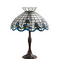 Meyda Lighting Roseborder 232793 26" 3-Light Mahogany Bronze Table Lamp With Multi-Colored Shade Glass
