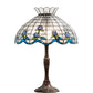 Meyda Lighting Roseborder 232793 26" 3-Light Mahogany Bronze Table Lamp With Multi-Colored Shade Glass