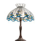 Meyda Lighting Roseborder 232793 26" 3-Light Mahogany Bronze Table Lamp With Multi-Colored Shade Glass
