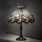 Meyda Lighting Roseborder 232794 26" 3-Light Mahogany Bronze Table Lamp With Multi-Colored Shade Glass