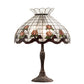 Meyda Lighting Roseborder 232794 26" 3-Light Mahogany Bronze Table Lamp With Multi-Colored Shade Glass