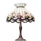 Meyda Lighting Roseborder 26" 3-Light Mahogany Bronze Table Lamp With Multi-Colored Shade Glass