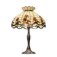 Meyda Lighting Roseborder 26" 3-Light Mahogany Bronze Table Lamp With Rose Design Shade Glass