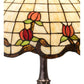 Meyda Lighting Roseborder 26" 3-Light Mahogany Bronze Table Lamp With Rose Design Shade Glass
