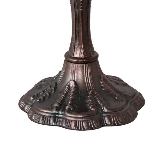 Meyda Lighting Roseborder 26" 3-Light Mahogany Bronze Table Lamp With Rose Design Shade Glass