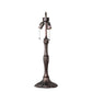 Meyda Lighting Roseborder 26" 3-Light Mahogany Bronze Table Lamp With Rose Design Shade Glass