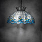 Meyda Lighting Roseborder 26918 20" 3-Light Mahogany Bronze Pendant Light With Multi-Colored Shade Glass