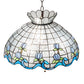 Meyda Lighting Roseborder 26918 20" 3-Light Mahogany Bronze Pendant Light With Multi-Colored Shade Glass