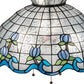 Meyda Lighting Roseborder 26918 20" 3-Light Mahogany Bronze Pendant Light With Multi-Colored Shade Glass