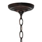 Meyda Lighting Roseborder 26918 20" 3-Light Mahogany Bronze Pendant Light With Multi-Colored Shade Glass