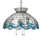 Meyda Lighting Roseborder 26918 20" 3-Light Mahogany Bronze Pendant Light With Multi-Colored Shade Glass