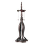Meyda Lighting Roseborder 31" 3-Light Mahogany Bronze Table Lamp With Multi-Colored Shade Glass