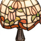 Meyda Lighting Roseborder 31210 12" Mahogany Bronze Mini Table Lamp With Multi-Colored Shade Glass