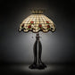 Meyda Lighting Roseborder 32" 3-Light Mahogany Bronze Table Lamp With Multi-Colored Shade Glass