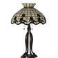 Meyda Lighting Roseborder 32" 3-Light Mahogany Bronze Table Lamp With Multi-Colored Shade Glass