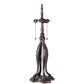 Meyda Lighting Roseborder 32" 3-Light Mahogany Bronze Table Lamp With Multi-Colored Shade Glass