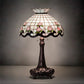 Meyda Lighting Roseborder 33" 3-Light Mahogany Bronze Table Lamp With Multi-Colored Shade Glass