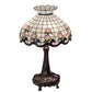 Meyda Lighting Roseborder 33" 3-Light Mahogany Bronze Table Lamp With Multi-Colored Shade Glass