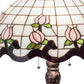 Meyda Lighting Roseborder 33" 3-Light Mahogany Bronze Table Lamp With Multi-Colored Shade Glass
