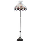 Meyda Lighting Roseborder 37715 62" 3-Light Mahogany Bronze Floor Lamp With Multi-Colored Shade Glass