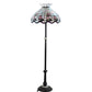 Meyda Lighting Roseborder 37715 62" 3-Light Mahogany Bronze Floor Lamp With Multi-Colored Shade Glass