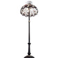 Meyda Lighting Roseborder 37715 62" 3-Light Mahogany Bronze Floor Lamp With Multi-Colored Shade Glass