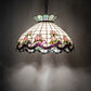 Meyda Lighting Roseborder 46579 20" 3-Light Mahogany Bronze Pendant Light With Multi-Colored Shade Glass
