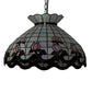 Meyda Lighting Roseborder 46579 20" 3-Light Mahogany Bronze Pendant Light With Multi-Colored Shade Glass