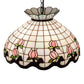 Meyda Lighting Roseborder 46579 20" 3-Light Mahogany Bronze Pendant Light With Multi-Colored Shade Glass