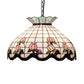 Meyda Lighting Roseborder 46579 20" 3-Light Mahogany Bronze Pendant Light With Multi-Colored Shade Glass