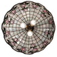 Meyda Lighting Roseborder 46579 20" 3-Light Mahogany Bronze Pendant Light With Multi-Colored Shade Glass