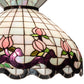 Meyda Lighting Roseborder 46579 20" 3-Light Mahogany Bronze Pendant Light With Multi-Colored Shade Glass