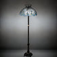 Meyda Lighting Roseborder 62" 3-Light Mahogany Bronze Floor Lamp With Blue & Clear Shade Glass