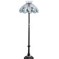 Meyda Lighting Roseborder 62" 3-Light Mahogany Bronze Floor Lamp With Blue & Clear Shade Glass