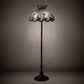 Meyda Lighting Roseborder 62" 3-Light Mahogany Bronze Floor Lamp With Pink & Clear Shade Glass