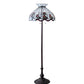 Meyda Lighting Roseborder 62" 3-Light Mahogany Bronze Floor Lamp With Pink & Clear Shade Glass