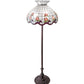 Meyda Lighting Roseborder 62" 3-Light Mahogany Bronze Floor Lamp With Pink & Clear Shade Glass